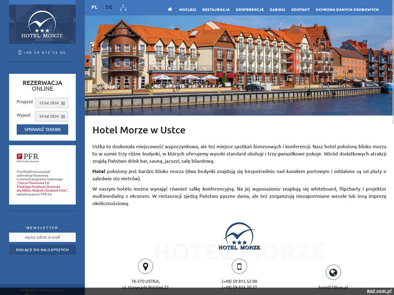 Hotel Morze strona www